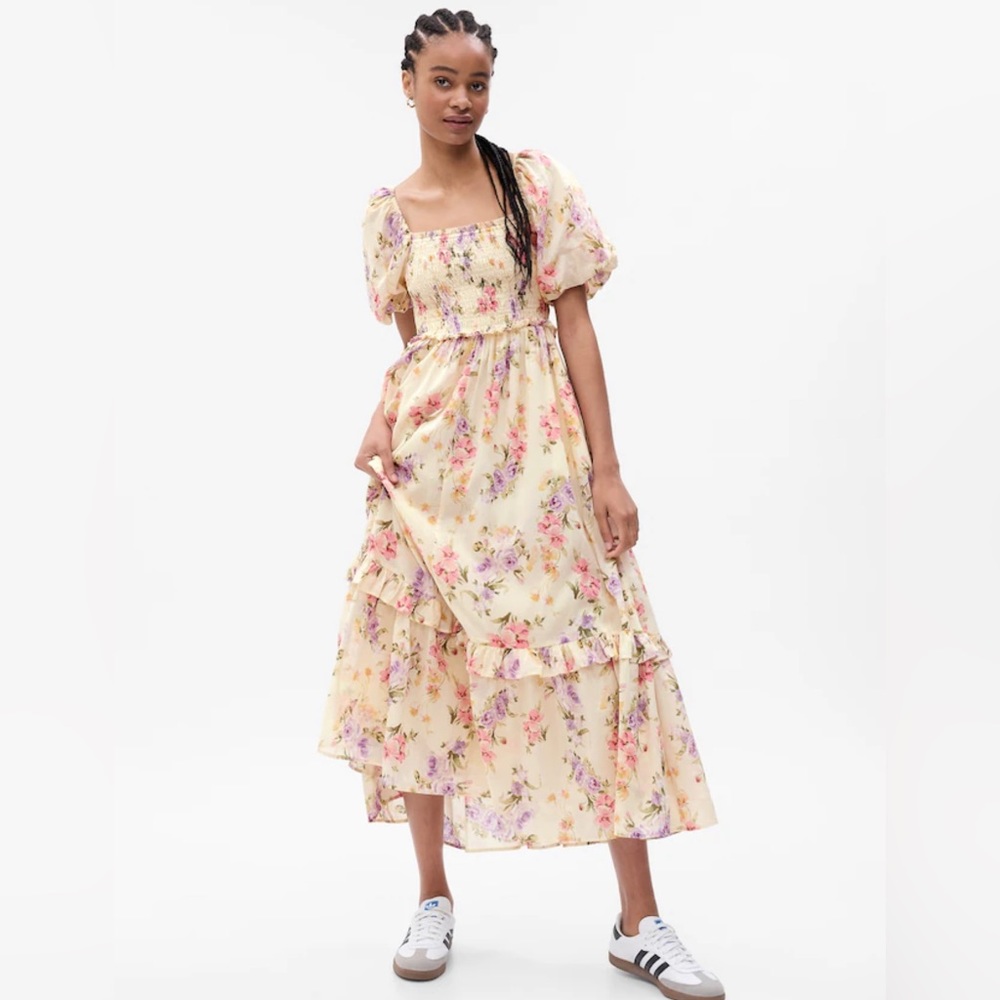 Gap × LoveShackFancy Floral Puff Sleeve Maxi Dress